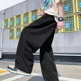 WIAOFELLAS  -  Japanese Cityboy Pants High Street Ins Drape Khaki Work Pants Men's Loose Straight Floor Skateboard Pants