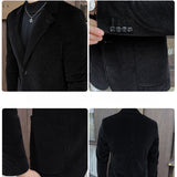 Wiaofellas  -  Luxury Men's Solid Color Fashion Jacket Elegant British Wedding Suit Spring and Autumn Men's Jacket
