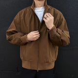 WIAOFELLAS  -  Spring Beige Jacket Men Casual Black Motorcycle Jacket Men Streetwear Hip-hop Loose Bomber Jacket Mens Black Baseball Jackets
