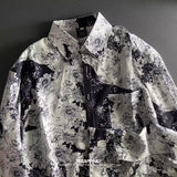 WIAOFELLAS  -  Shirt for Men Casual Fashion Street Trend Personality Floral Print Lapel Print Button Long Sleeve Slim Cardigan Tops C115