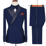Wiaofellas  -  Italian Style Suits For Men Slim Fit Groom Tuxedo Wedding Double Breasted Formal Jacket With Pants Custom Male Fashion
