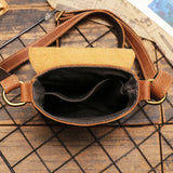 WIAOFELLAS  -  Retro Flip Black Small Shoulder Bag for Men Genuine Leather Sling Crossbody Bags Minority Design Man Simple Mobile Phone Bag