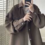 WIAOFELLAS  -  American Long Sleeved Shirt Jacket Men's Trendy High-end Casual Shirt Loose Top