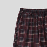 WIAOFELLAS  -  Men Plaid Pants Elastic Waist Joggers Loose Casual Trousers Men Streetwear Korean Style Fashion Male Wide Leg Pants