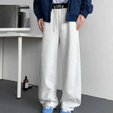 WIAOFELLAS  -  Trendy Men's Drawstring Design Contrast Color Trousers New Fashion Summer Loose High-waisted Wide Leg Pants Male