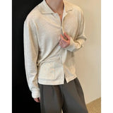 WIAOFELLAS  -  Fashionable spring and summer thin cool breathable long-sleeved lapel knitted cardigan versatile retro top