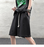 WIAOFELLAS  -  High Street Ripped Men Summer Retro Sports Cropped Pants
