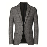 WIAOFELLAS  -  Business Men Style Casual Suit Jackets Fall Fashionable Turn-down Collar Button-up Blazer Jacket For Mens Vintage Slim Coat