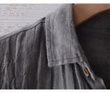 WIAOFELLAS  -  Japanese Retro Wrinkled Short-sleeved Linen Shirt for Men Summer Casual Thin Breathable Loose Half-sleeved Cotton Linen Shirt