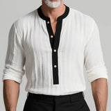 Wiaofellas  -  Autumn Winter New Men's Casual Knitted Round Neck Half-Button Knit Sweater Men's Clothes