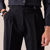 Wiaofellas  -  Men's Light Luxury Naples Slim-fit Dress Pants Casual Italy Retro Premium Elegant Popular Leisure Suits Trousers New Spring