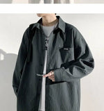 WIAOFELLAS  -  Jacket Outerwear Men's Heavyweight Loose Casual Fashion Men's Loose Long Sleeved Shirt Fashionable Clothing