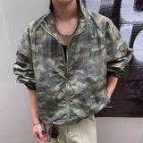 WIAOFELLAS  -  American Retro Camouflage Thin Jacket Men's Summer Sun Protection Clothing Grid Quick Drying Hiking Stand Collar Coat Outdoor