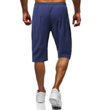 WIAOFELLAS  -  Men's Loose Tied Cotton and Linen Shorts for Foreign Trade Men's Clothing. Solid Color Thin Breathable Casual Capris