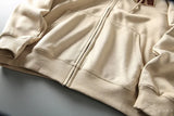 WIAOFELLAS  -  Spring new American vintage applique embroidered men's loose casual hooded sweater cardigan zipper coat tide