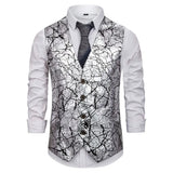 WIAOFELLAS  -  Korean Style Slim Vest for Men Fashionable Casual Loose Back V-neck Short-sleeved Button Cardigan