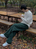 WIAOFELLAS  -  Simple Winter Men's Sweater Round Collar Casual Solid Color Top Thick Loose Knitting Pullover Male Knits Korean
