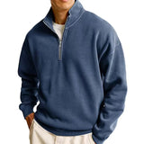 WIAOFELLAS  -  Spring Autumn New Men's Half Standing Collar Zipper Polo Sweatshirts Men Casual Pullovers Daily Sportswear Long Sleeve Clothing