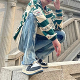Wiaofellas  -  Kanye West Hole Ripped Straight Baggy Men Flare Jeans Pants Patchwork Distressed Washed Vintage Loose Punk Denim Trousers