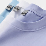 WIAOFELLAS  -  Men's Short Sleeve T Shirt Cool Solona Solid Color Ice Silk White T Summer Basic Heavy 230g