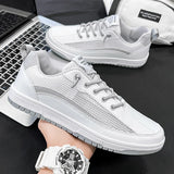 WIAOFELLAS  -  Men Fashion Vulcanized Shoes Sneakers Light Tennis Shoes Trend Male Flat Shoes  Fall New Beige Sports Shoes Large size 39-47