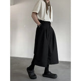 WIAOFELLAS  -  Summer Wide Leg Cropped Pants Comfy Culottes Street Fashion Trendy Loose Fit Casual Trousers Breathable Oversized Style