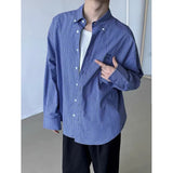 Wiaofellas  -  Autumn Casual Mens Plaid Print Shirts Long Sleeve Turn-down Collar Button-up Shirt For Men Vintage Embroidery Loose Shirts