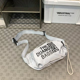WIAOFELLAS  -  Crossbody bag niche design chest bag men ins drawstring shoulder bag cycling mobile phone bag waist bag
