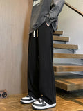 Wiaofellas  -  New Men's Side Stripe Sweatpants Casual Drawstring Baggy Trousers Y2K Vintage Gym Jogger Pants Streetwear Pantalones Hombre