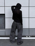 WIAOFELLAS  -  American High Street Retro Pleated Design Striped Men's Loose Straight Casual Wide Leg Pants Street Sle Casual Trousers