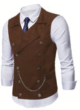 Wiaofellas  -  European and American Men's Suit Vest Double-breasted Chain Casual Business Vest