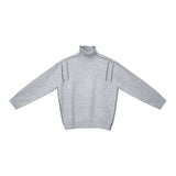 WIAOFELLAS  -  Autumn Winter New Style Patchwork High Neck Knit Sweater Men Casual Design Stand Collar Lazy Base Layer Premium Top