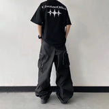 Wiaofellas  -  Black Baggy Cargo Pants Fashion Harajuku Straight Trousers Men's Y2K Vintage Baggy Casual Pocket Streetwear Hip Hop Korean Style