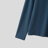WIAOFELLAS  -  Men T Shirt Solid Color O-neck Long Sleeve Knitted Male Tee Tops Streetwear Spring Fashion Casual Men Clothing S-5XL