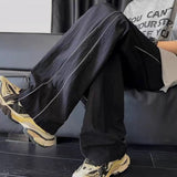 WIAOFELLAS  -  Summer Ice Silk Yamamoto Men's American Fashion Brand Loose Casual Wide Legs Thin Sports and Leisure Pants