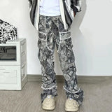 Wiaofellas  -  Kanye Y2K Streetwear Baggy Stacked Flared Jeans Cargo Pants For Men Clothing Grey Women Wide Leg Long Trousers Ropa Hombre