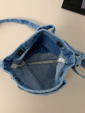WIAOFELLAS  -  Personality washed denim bag men's new shoulder bag simple Joker Messenger bag fashion sports mobile phone bag