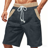 WIAOFELLAS  -  Summer Men's Casual Shorts Patchwork Drawstring Running Sports Short Pants Male Jogger High Street Straight Knee Length Shorts