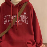 WIAOFELLAS  -  Autumn Letter Printed Hooded Sweatshirts Hombre Y2K Vintage Fleece Pullover Hoodies 2024 New Oversized Hip Hop Fashion Hoody