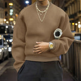 WIAOFELLAS  -  Men Hoodies O-neck Long Sleeve Streetwear Loose Casual Male Sweatshirts Fashion Solid Color Men Clothing Pullovers