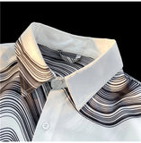 WIAOFELLAS  -  Men's Long Sleeved Shirts Print Baggy Single Breasted Blouses Korean Street Spring Autumn Coat Male Casual Shirt