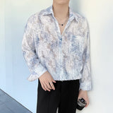 WIAOFELLAS  -  Sexy See-through Thin Lace Floral Shirts for Men Flower Embroidery Long Sleeve Men's Shirt Plus Size Club Party Mens Clothing