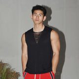 Wiaofellas  -  fall outfits Summer American Street Woolen Woven Vneck Men's Knitted Casual Solid Color Simple Versatile Male Tops Solid Color