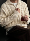 WIAOFELLAS  -  New autumn and winter thick knitted sweater versatile cardigan sweater loose American men's Korean jacket trendy