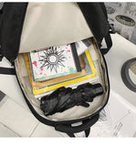 WIAOFELLAS  -  Nylon Backpack for Student Black Teenager Large Sweethearts Serviceable Travel Rucksack High Quality Unisex Laptop Knapsack