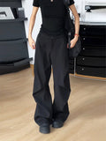 WIAOFELLAS  -  Bla Pleated Wide Leg Men's Pants Autumn American Vibe Sle Cleanfit Drapey Knife  Casual Trousers for Men
