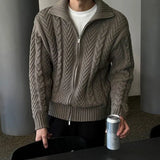 WIAOFELLAS  -  New autumn and winter thick knitted sweater versatile cardigan sweater loose American men's Korean jacket trendy