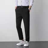 Wiaofellas  -  Men's Casual Straight Leg Pants White Suit Trendy Busin Sle Autumn New Arrival Slim Fit Comfortable Polyester Fiber