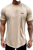Wiaofellas  -  Men's Short Sleeve Sport T-Shirt Summer Solid Color Roung Neck Gym Slim Tees Youth Casual Breathe Running Top