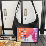 WIAOFELLAS  -  VC Minimalist Unisex Style Black Crossbody Bag Trend Lightweight Waterproof Nylon Messenger Bags for Men Versatile Shoulder Bag